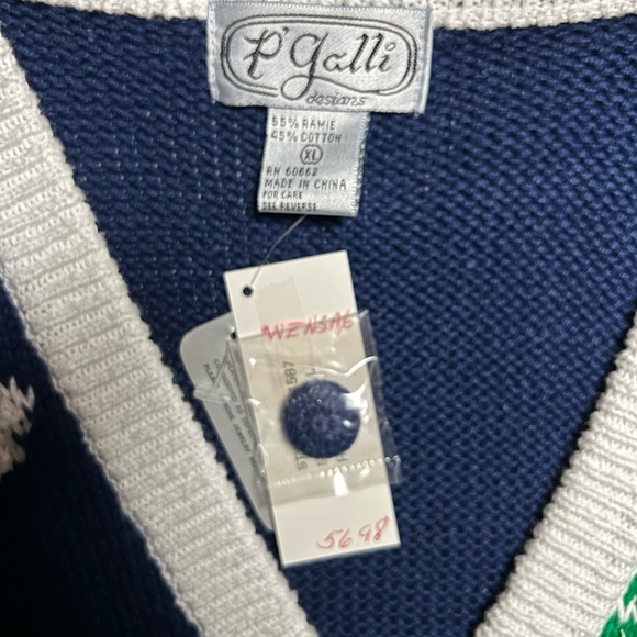 P’ Galli Designs~Vintage X-Large Vest W/ Sunflower & Barn Scene Embroidery (New) - Picture 11 of 11